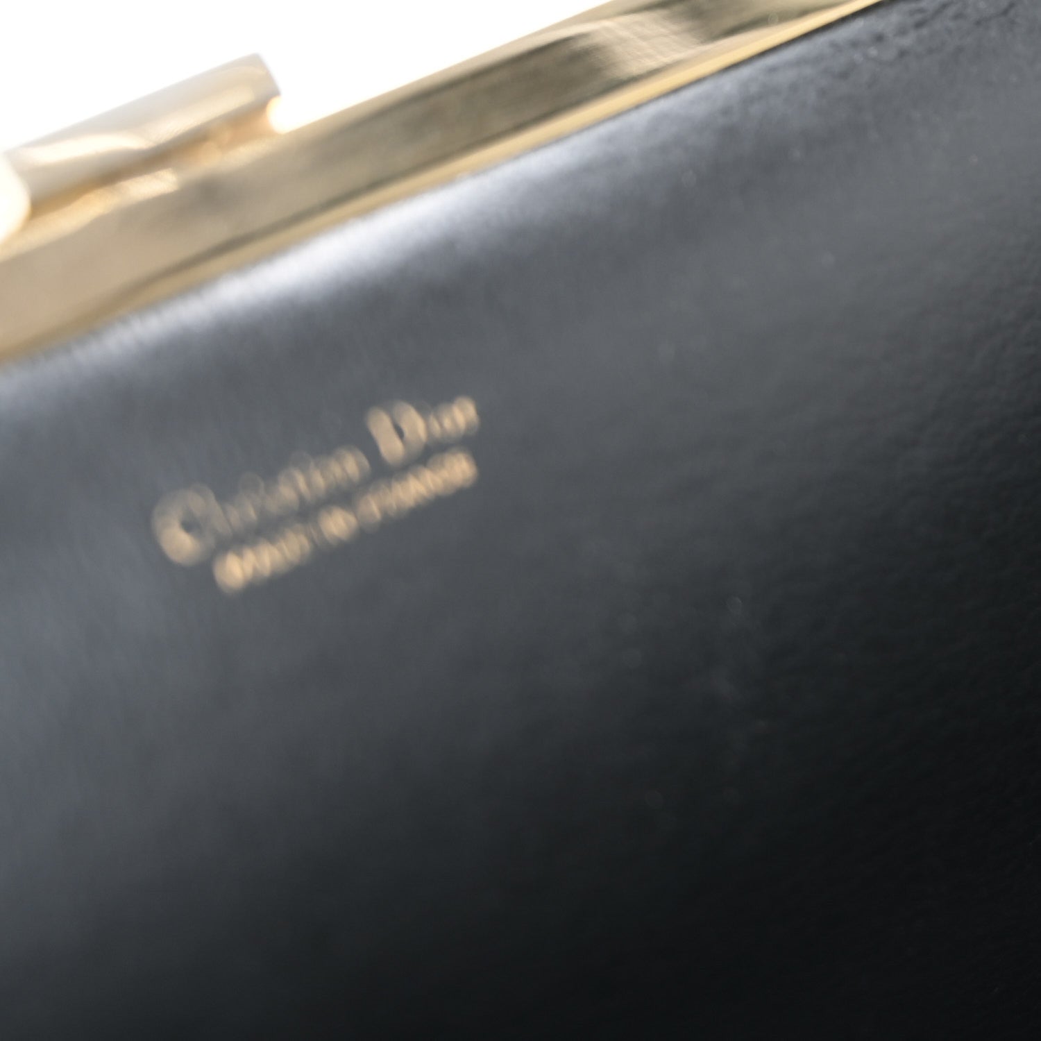 Christian Dior Calfskin Metal Frame Clutch Black 9 of 13