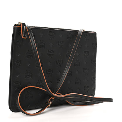 MCM Calfskin Monogram Klara Crossbody Pouch Black 3 of 11