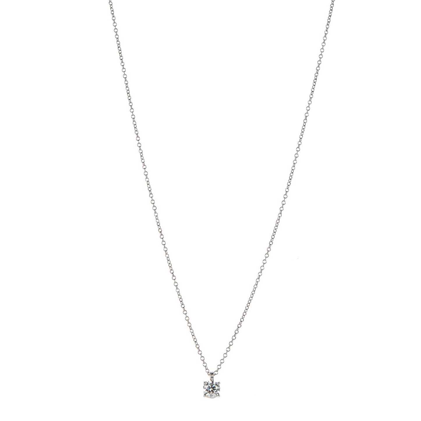Platinum Diamond .27ct Solitaire Pendant Necklace