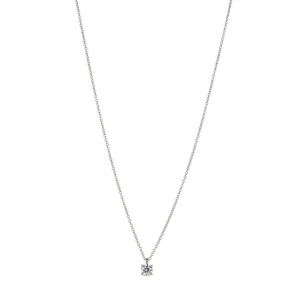 Tiffany Platinum Diamond .27ct Solitaire Pendant Necklace 1 of 6