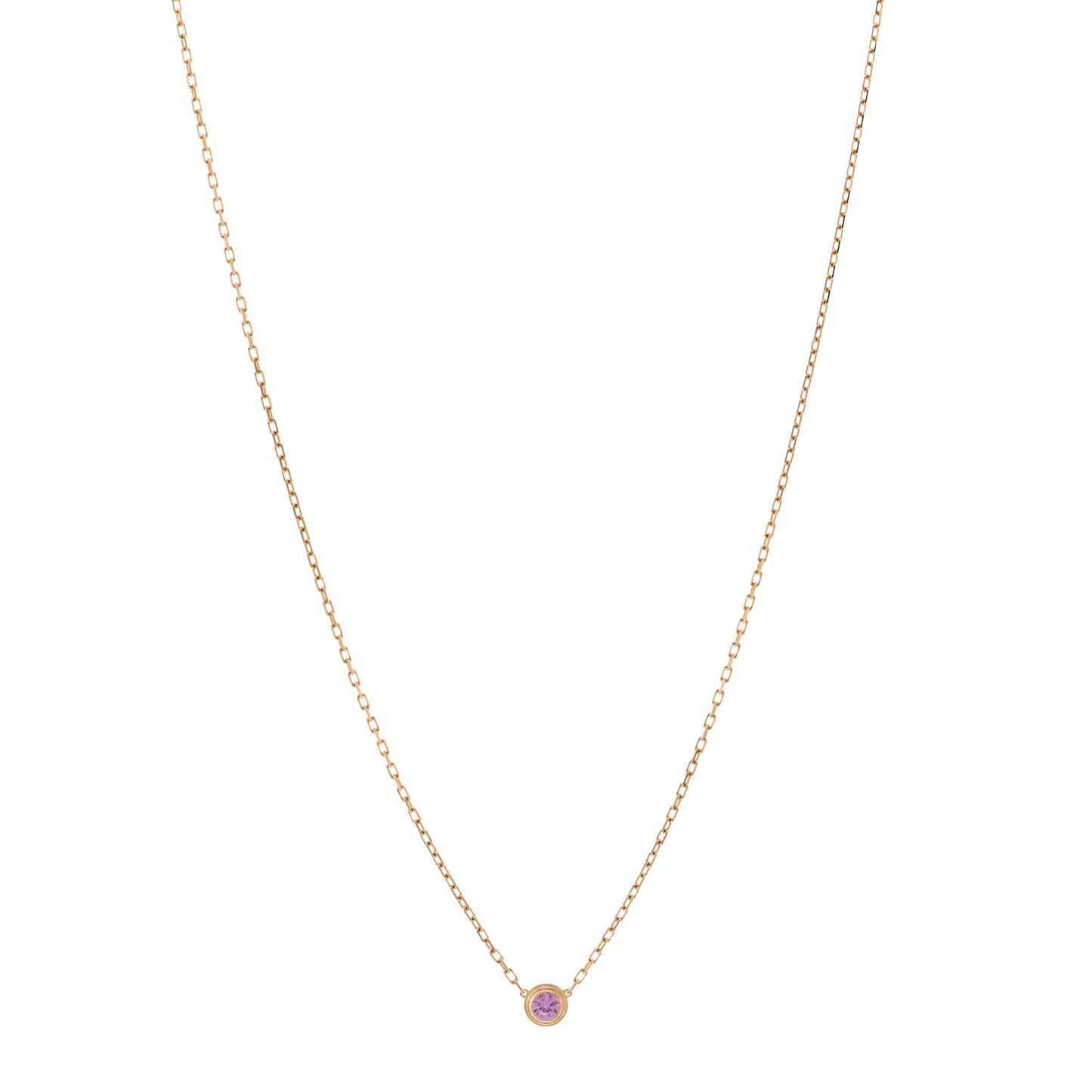 18K Pink Gold Pink Sapphire D'Amour Pendant Necklace