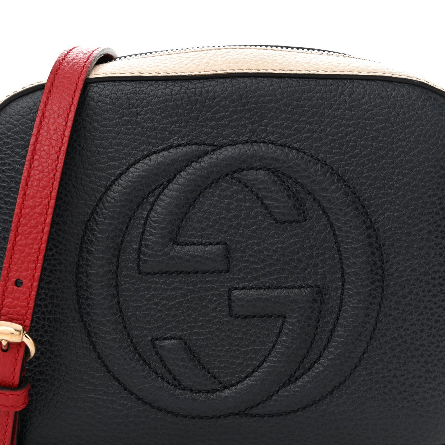 Dollar Calfskin Small Soho Disco Bag Blue Hibiscus Red Mystic White