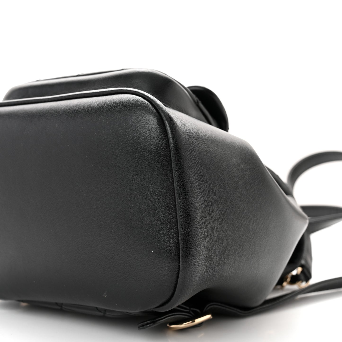Lambskin Quilted Small Duma Drawstring Backpack Black