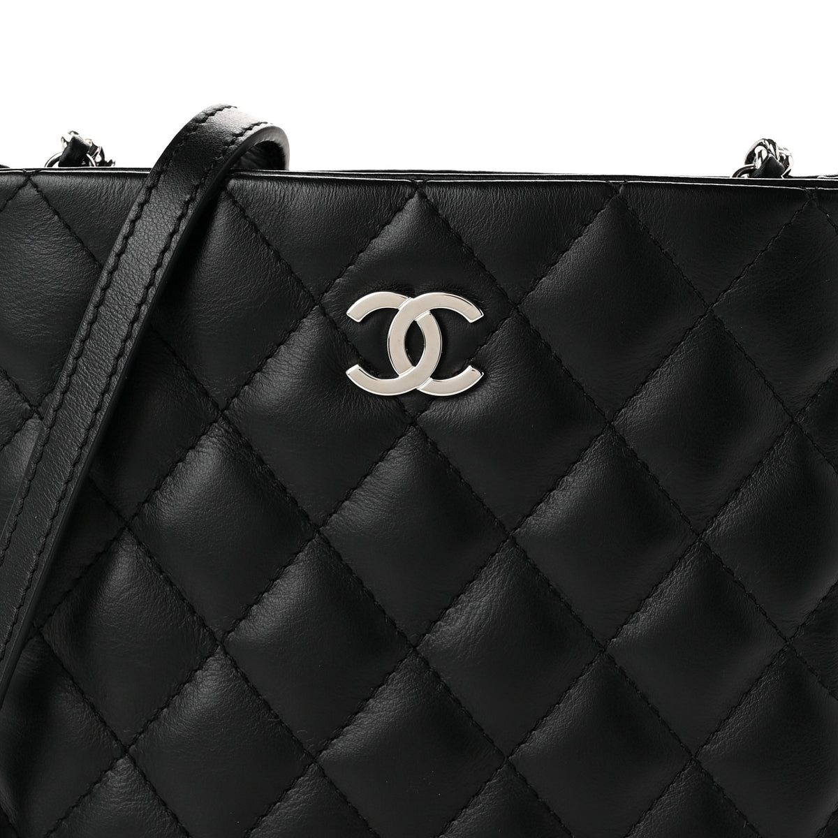 Chanel Lambskin Quilted Uniform Crossbody Bag Black 8 of 10