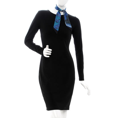 Hermes Silk Les Zebres Twilly Canard Noir Bleu Roy 2 of 6