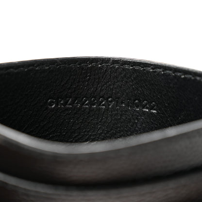 Saint Laurent Grain De Poudre Matelasse Chevron Monogram Credit Card Case Black 6 of 7