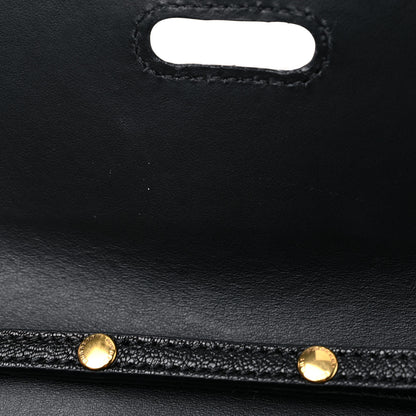 Burberry Goatskin Cotton Canvas Vintage Check D-Ring Mini Bag Black Antique Yellow 14 of 15