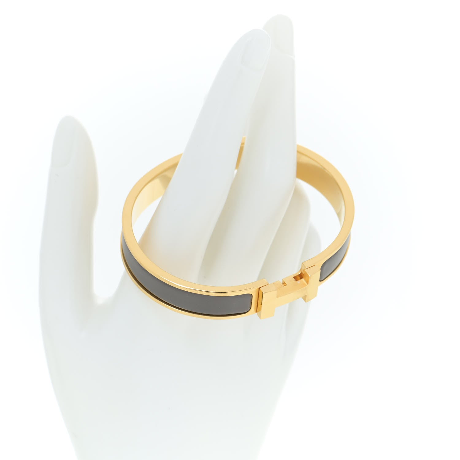 Hermes Matte Enamel Narrow Clic Clac HH Bracelet GM Etain 3 of 7