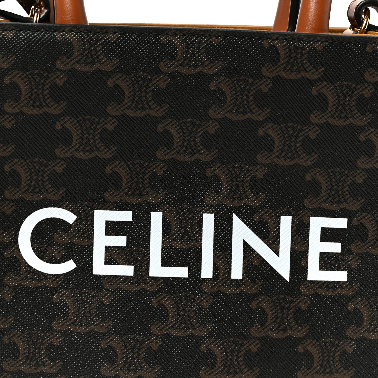 Triomphe Canvas Calfskin Mini Vertical Cabas Tan