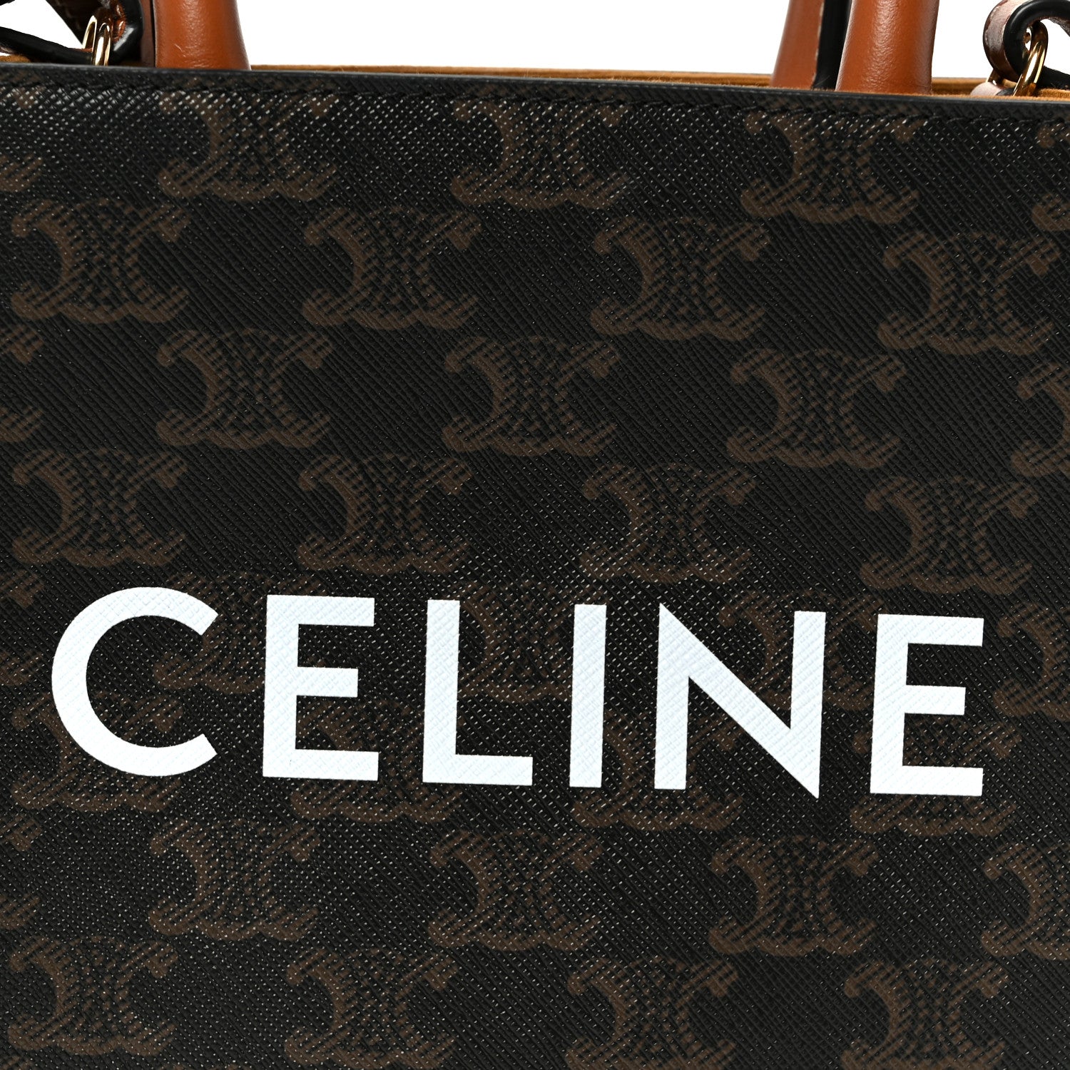 Celine Triomphe Canvas Calfskin Mini Vertical Cabas Tan 7 of 9