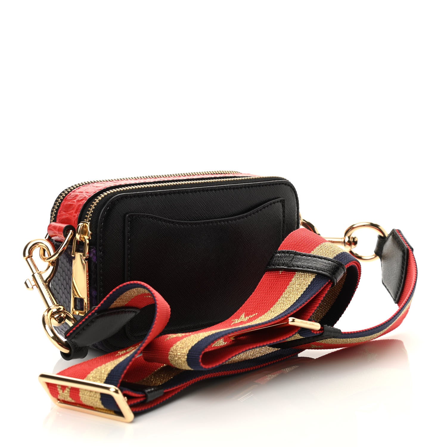 Marc Jacobs Snakeskin Embossed Pony Hair Polka Dot Small Snapshot Camera Bag White Multicolor 3 of 10
