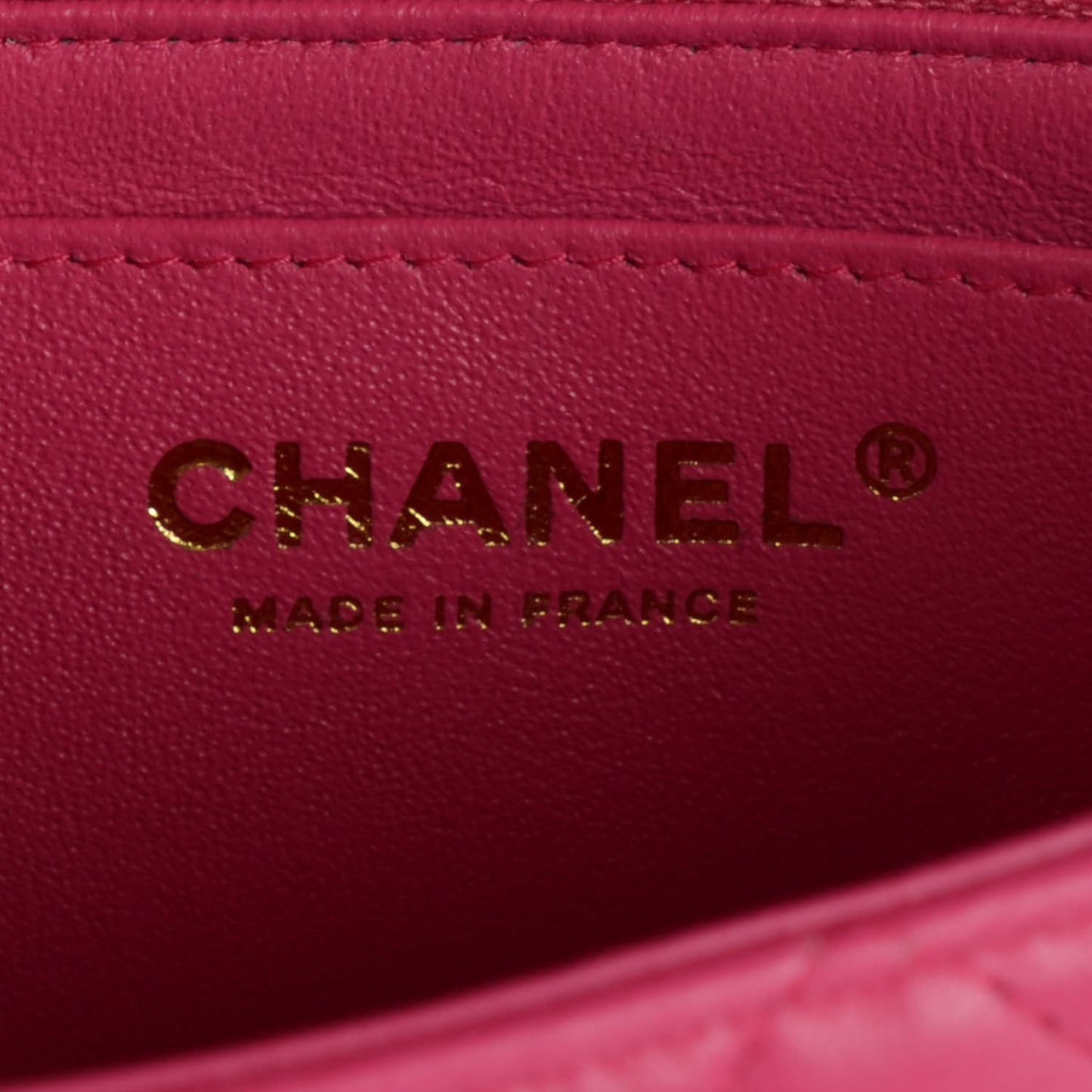Lambskin Quilted Mini Rectangular Flap Fuchsia