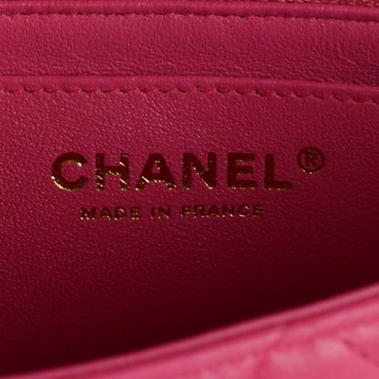 Chanel Lambskin Quilted Mini Rectangular Flap Fuchsia 7 of 9