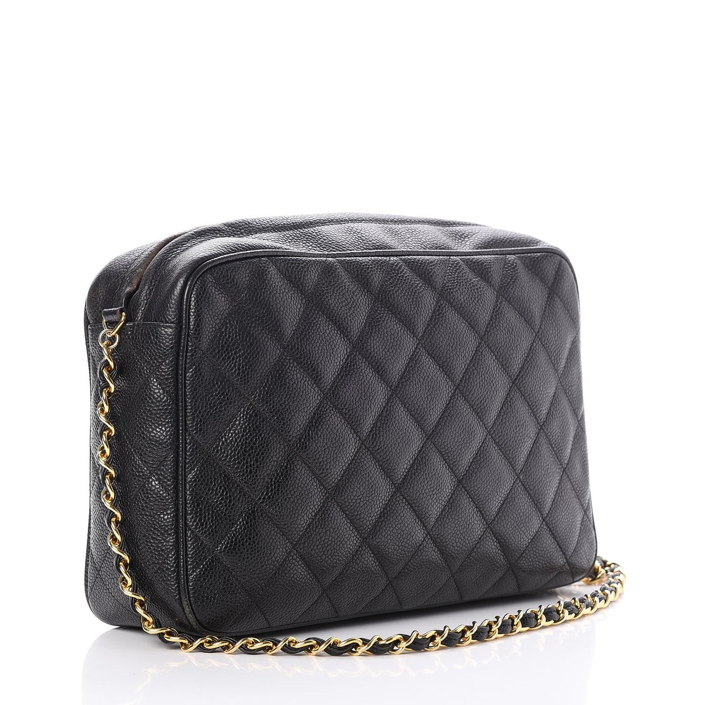 Caviar Quilted Camera Case Black