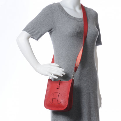 Hermes Taurillon Clemence Evelyne TPM Rouge Casaque 2 of 8