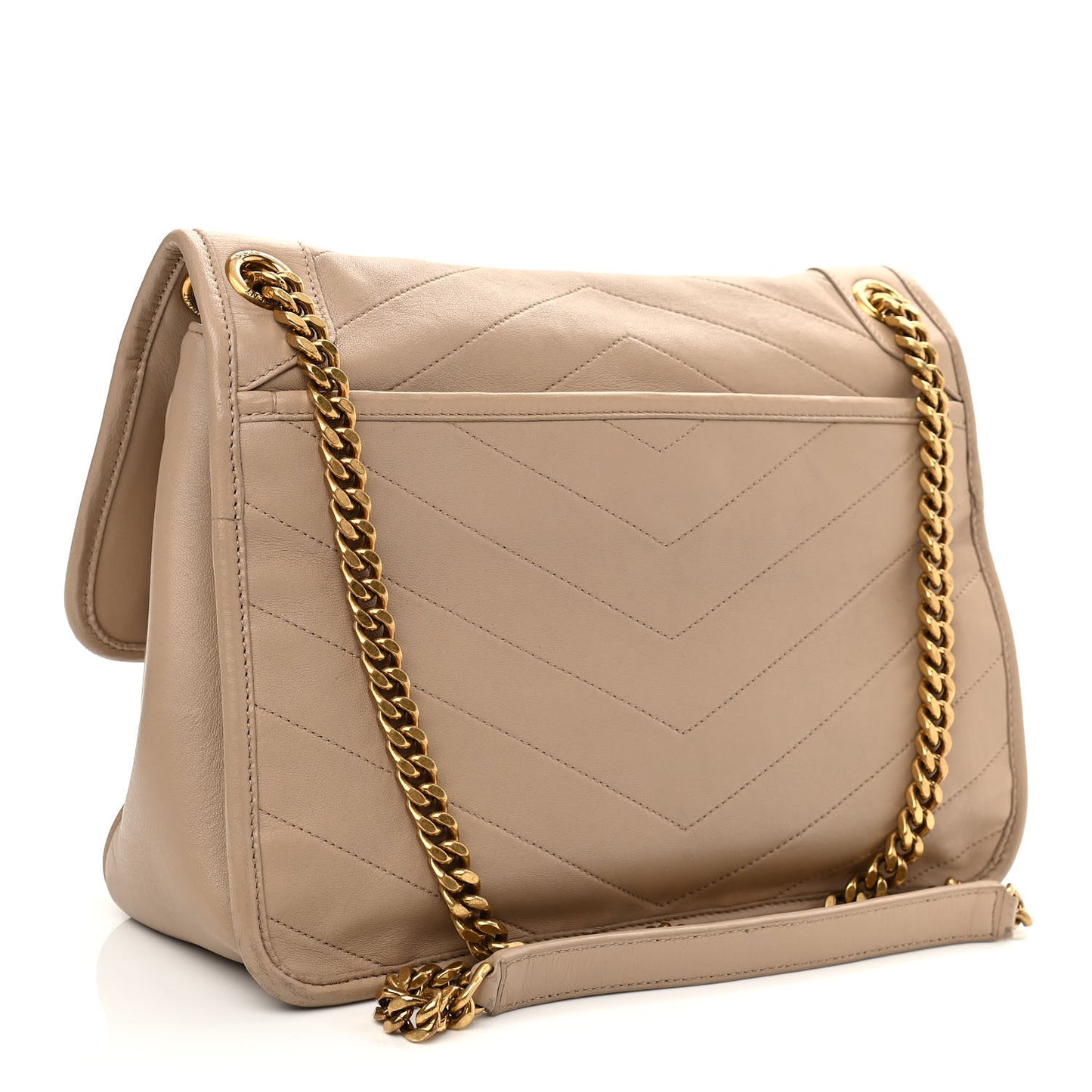 Lambskin Matelasse Monogram Medium Niki Chain Satchel Dark Beige