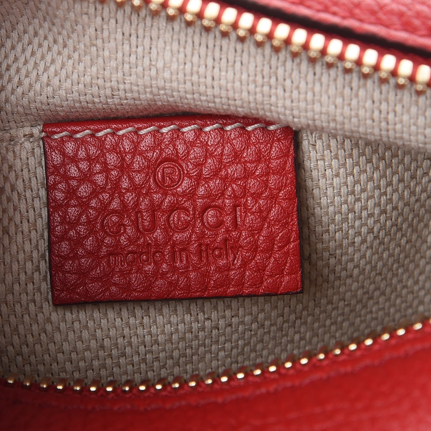Gucci Pebbled Calfskin Small Soho Disco Bag Tabasco Red 6 of 7