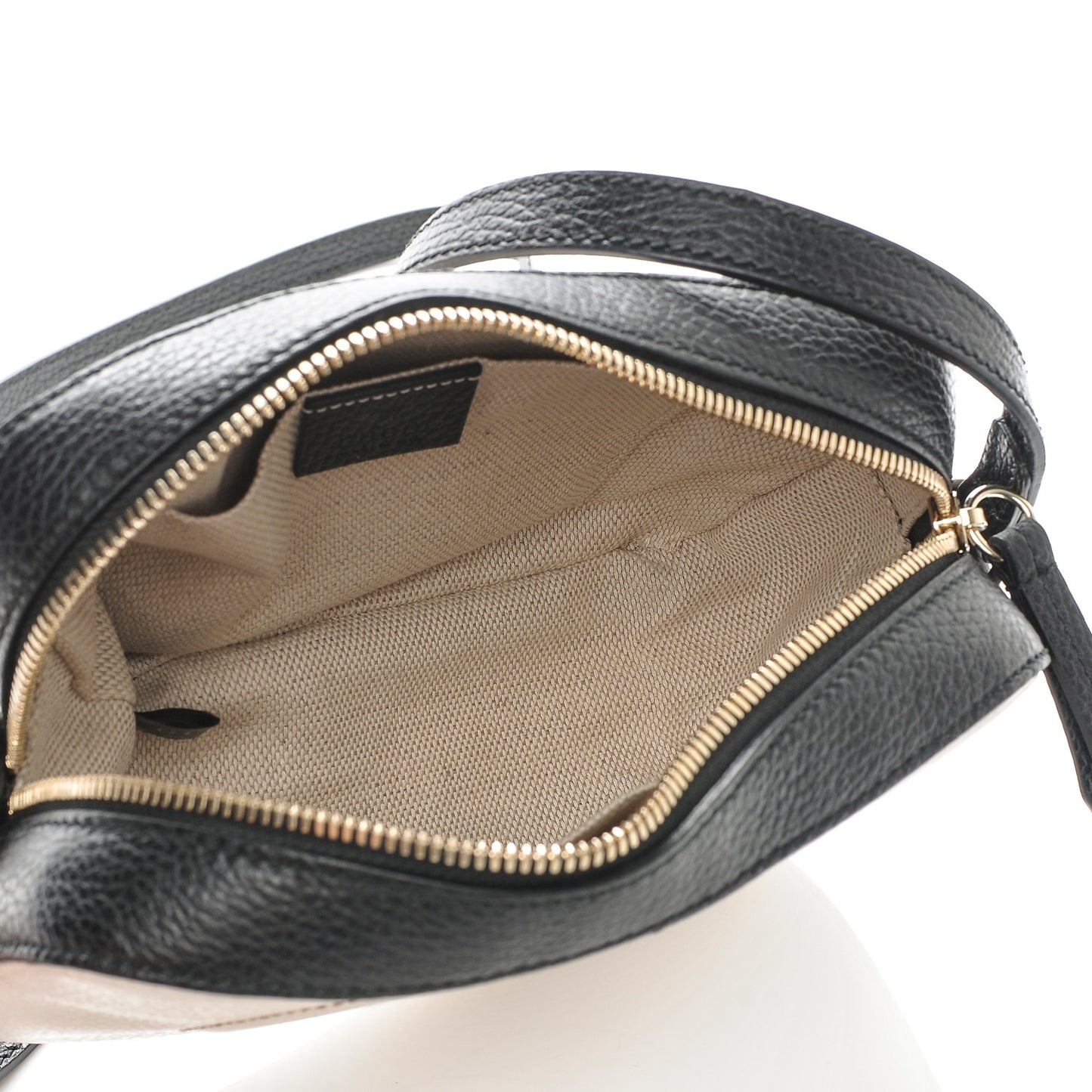Dollar Calfskin Bi-Color Small Soho Disco Bag Mystic White Black