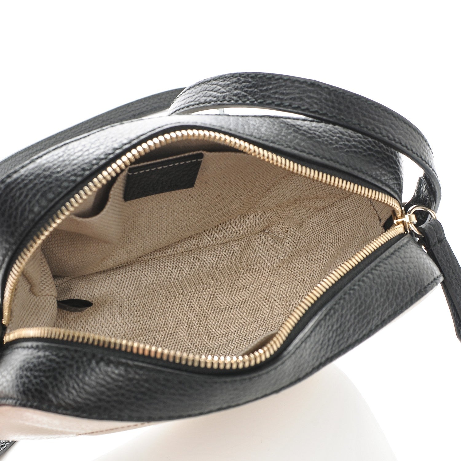 Gucci Dollar Calfskin Bi-Color Small Soho Disco Bag Mystic White Black 5 of 6