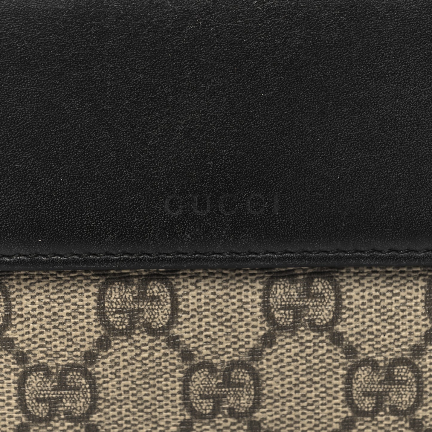 GG Supreme Monogram French Flap Wallet Black