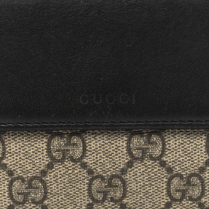 Gucci GG Supreme Monogram French Flap Wallet Black 9 of 11