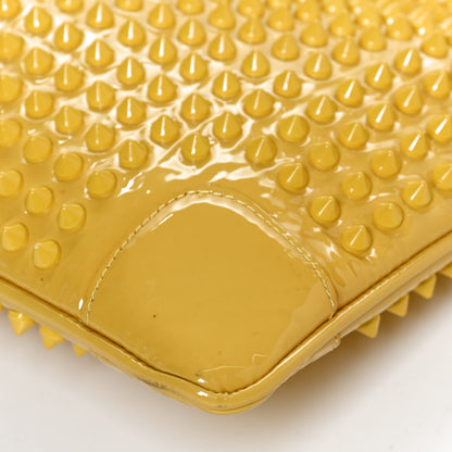 Christian Louboutin Patent Calfskin Studded Loubiposh Chain Clutch Yellow 11 of 14