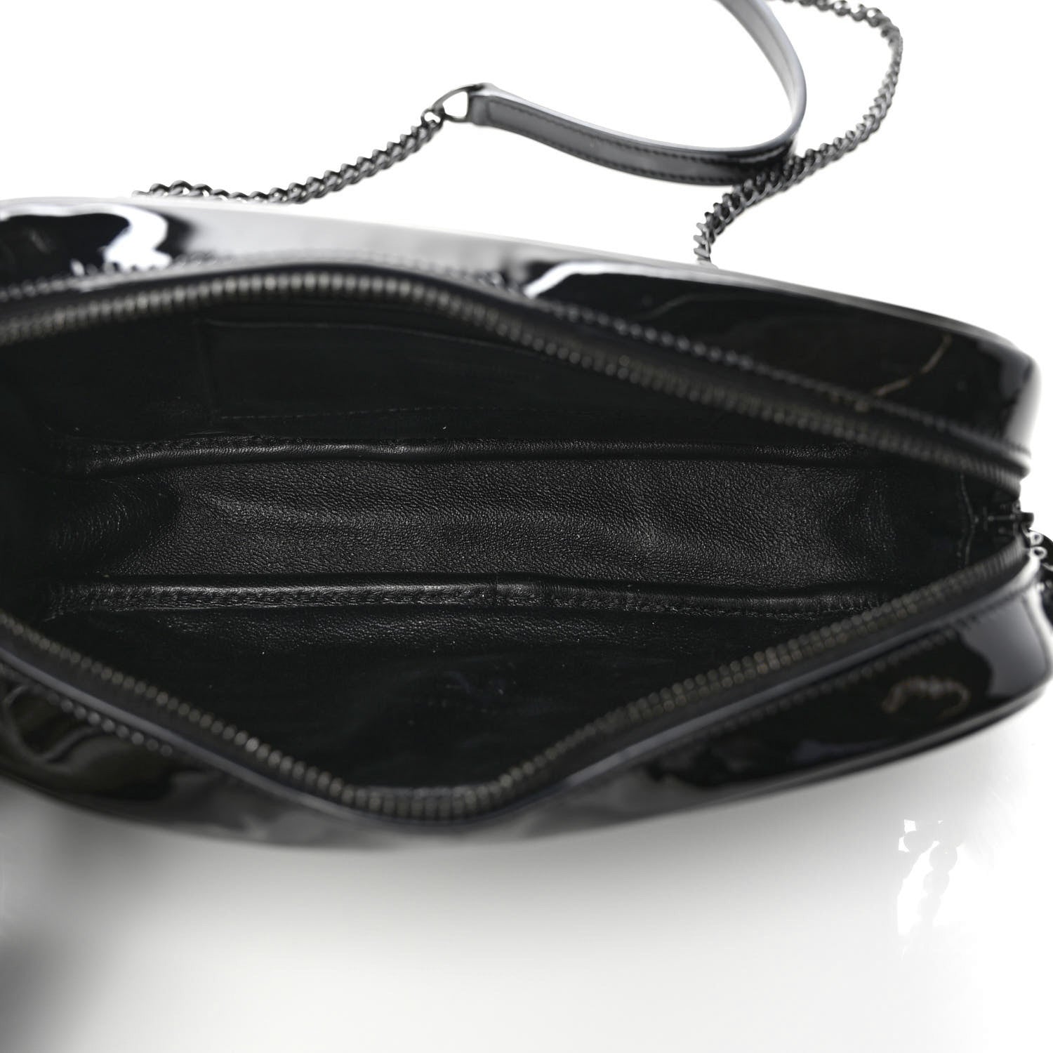 Saint Laurent Patent Calfskin Matelasse Monogram Mini Lou Camera Bag Black 5 of 9