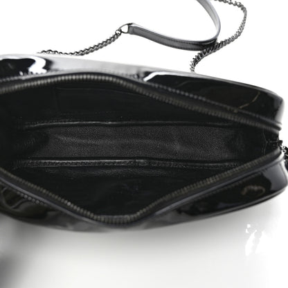 Saint Laurent Patent Calfskin Matelasse Monogram Mini Lou Camera Bag Black 5 of 9
