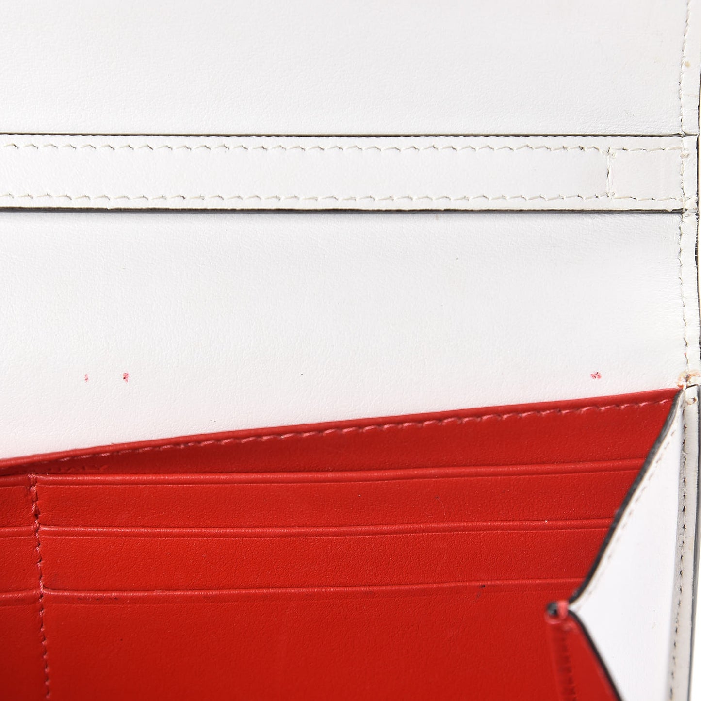 Calfskin Macaron Spiked Flap Wallet White