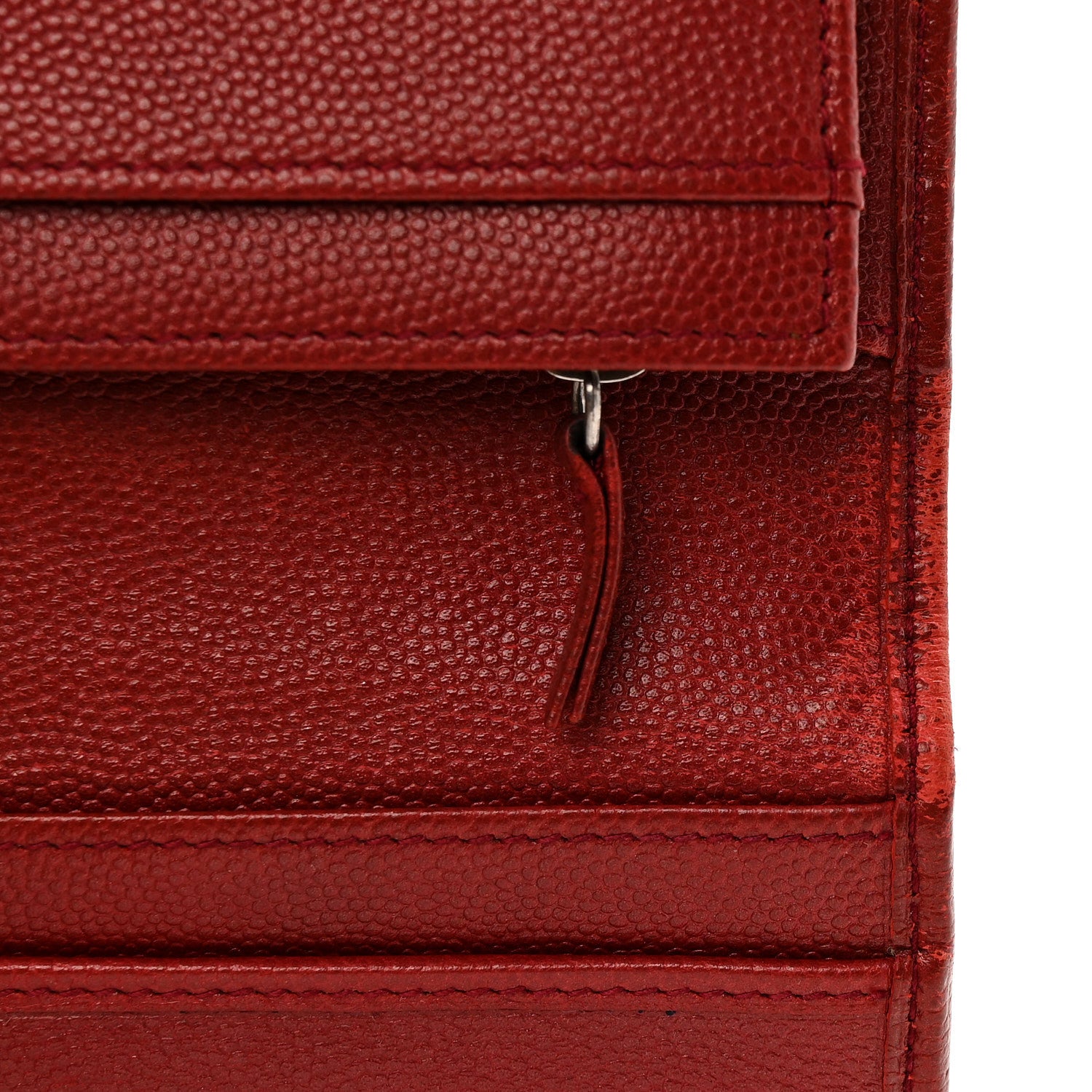 Chanel Caviar Sevruga Yen Wallet Red 10 of 10