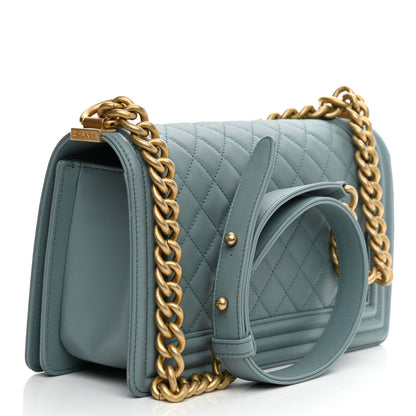 Chanel Calfskin Quilted Medium Boy Flap Light Blue 3 of 9