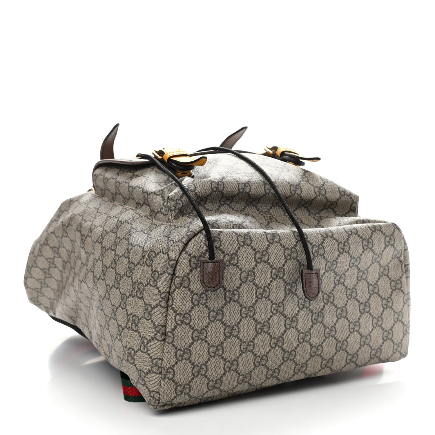 Gucci Soft GG Supreme Monogram Neo Vintage Double Buckle Backpack Beige New Acero Crop 4 of 9