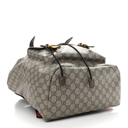 Gucci Soft GG Supreme Monogram Neo Vintage Double Buckle Backpack Beige New Acero Crop 4 of 9