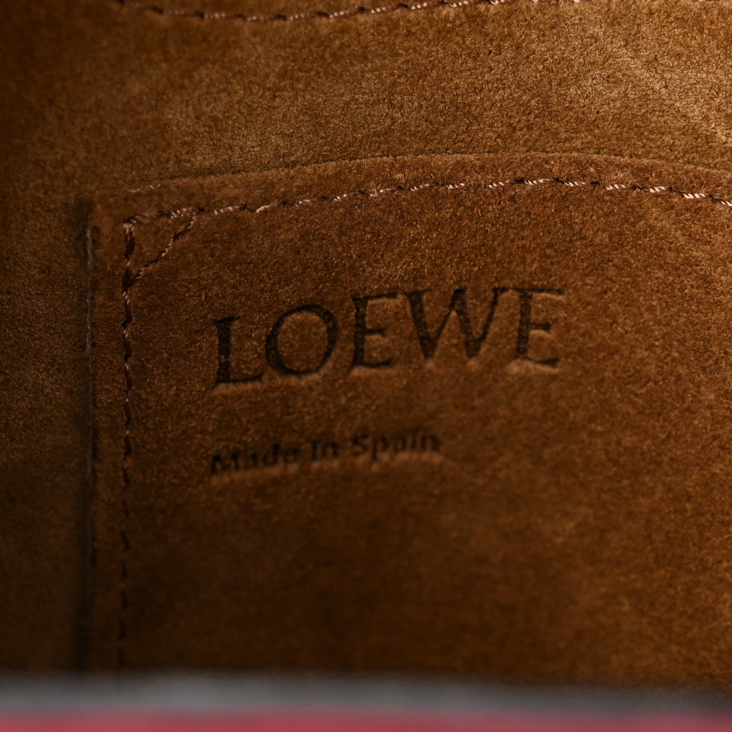 Loewe Grained Calfskin Small Gate Crossbody Bag Raspberry Wine 6 of 9