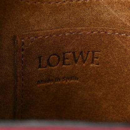 Loewe Grained Calfskin Small Gate Crossbody Bag Raspberry Wine 6 of 9