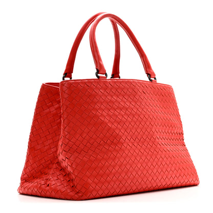 Bottega Veneta Nappa Intrecciato Milano Tote Red 3 of 9