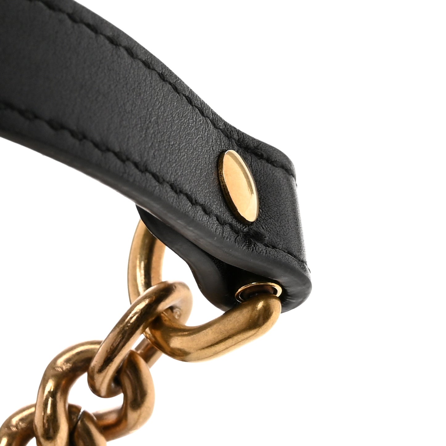Calfskin Matelasse Studded Small Pearly GG Marmont Shoulder Bag Black