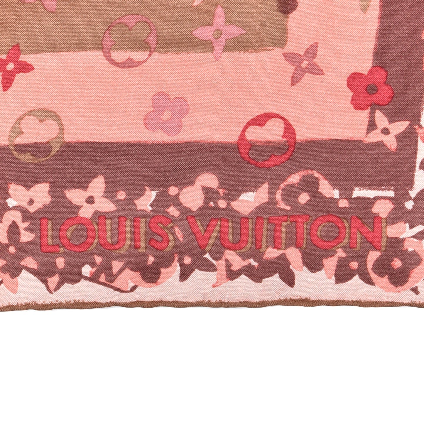 Silk Monogram Arty Square Scarf Pale Pink