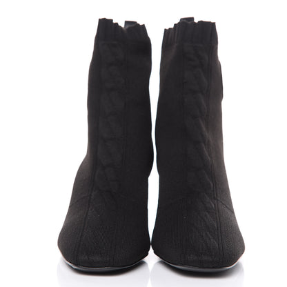 Hermes Knit Calfskin Volver Ankle Boots 36 Black 2 of 8