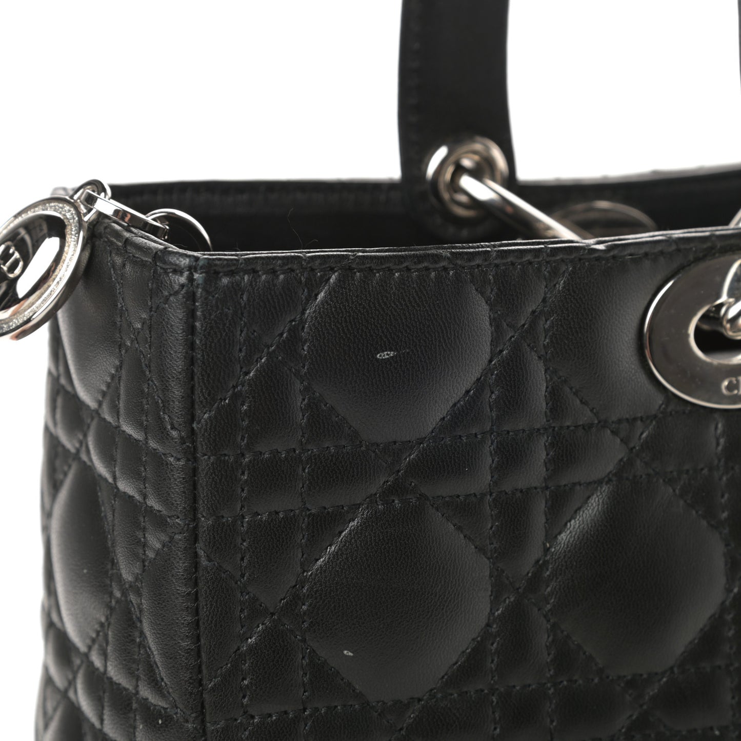 Lambskin Cannage Large Lady Dior Black