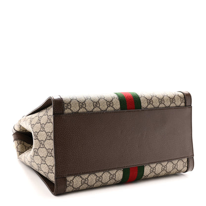 Gucci GG Supreme Monogram Web Medium Ophidia Tote Bag Brown 4 of 10