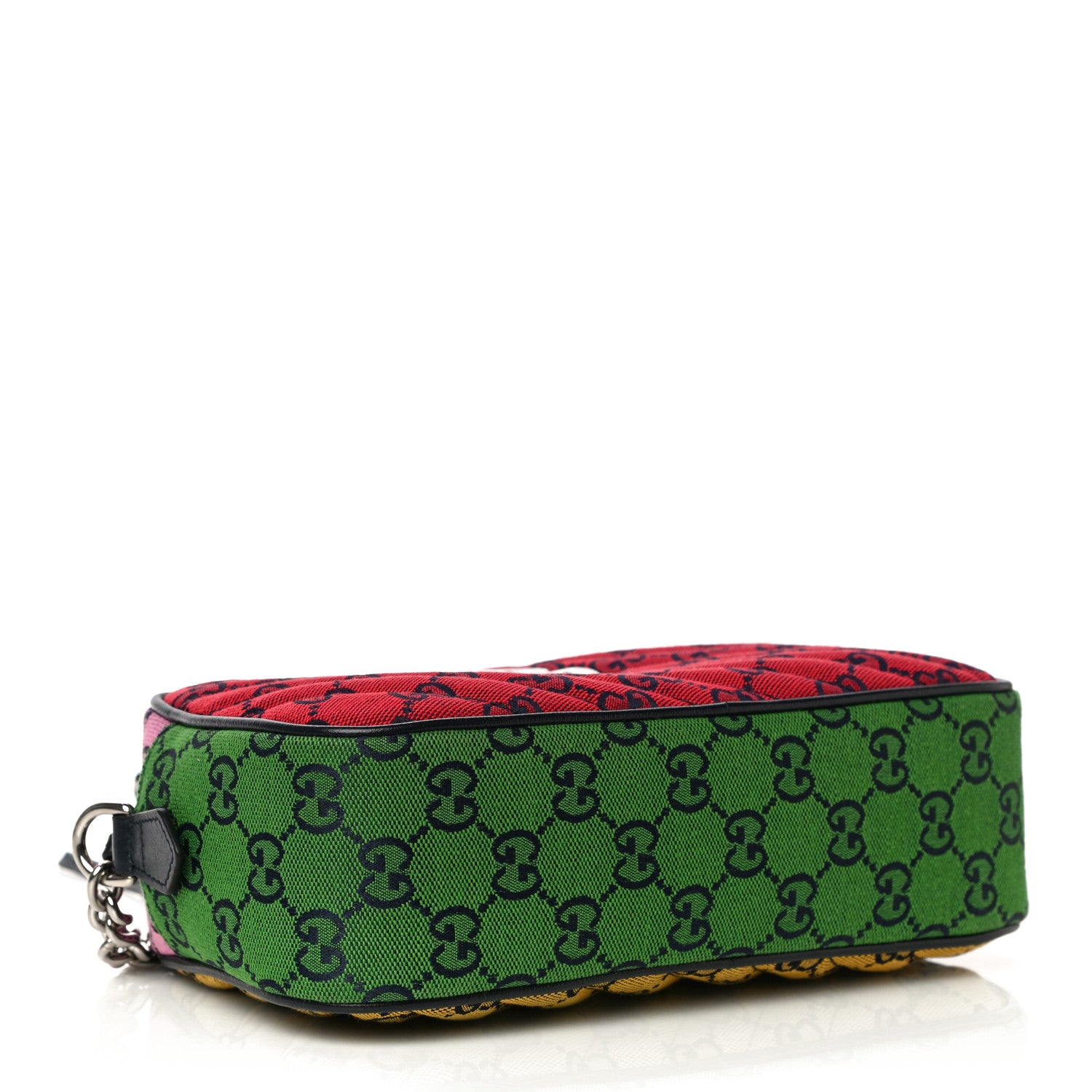 Gucci Monogram Multicolor Matelasse Diagonal Small GG Marmont Chain Shoulder Bag Red Blue Yellow Green Pink 3 of 10