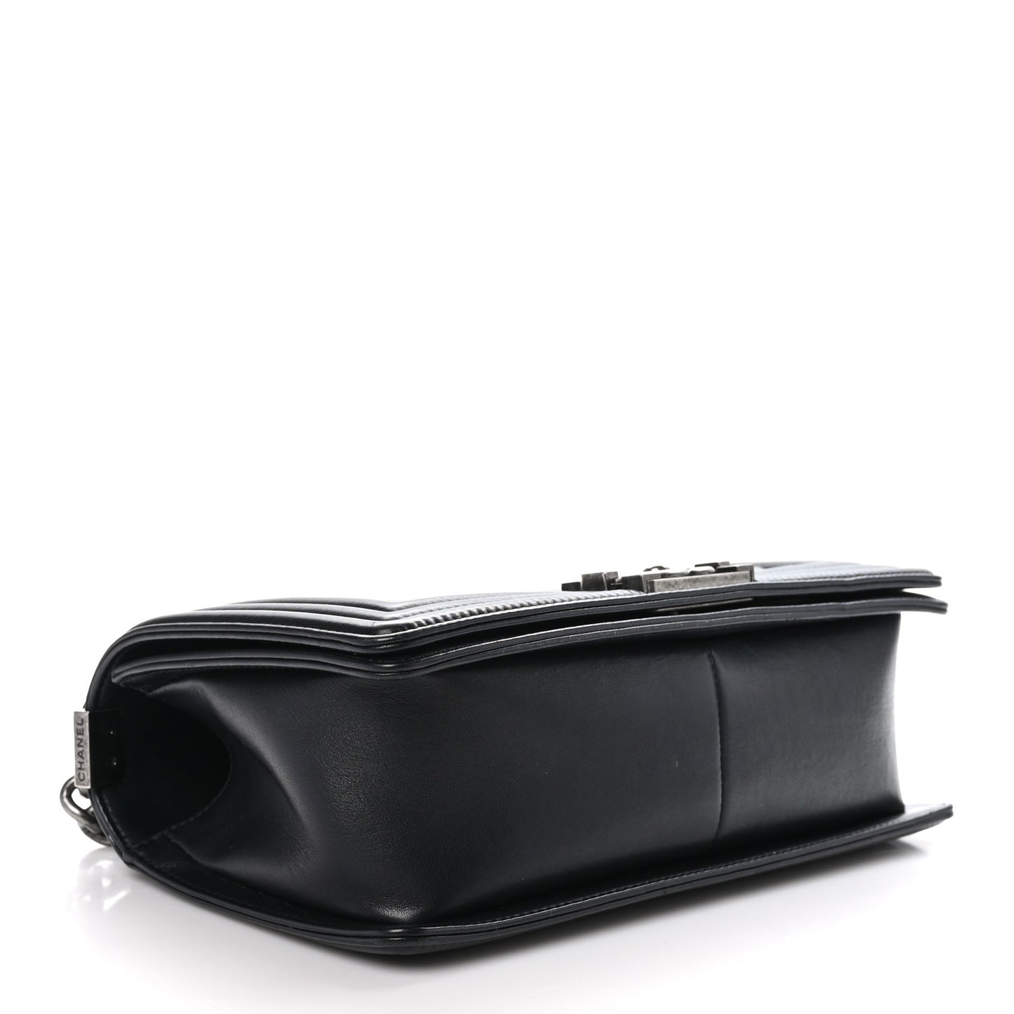 Lambskin Quilted Small Boy Flap Black