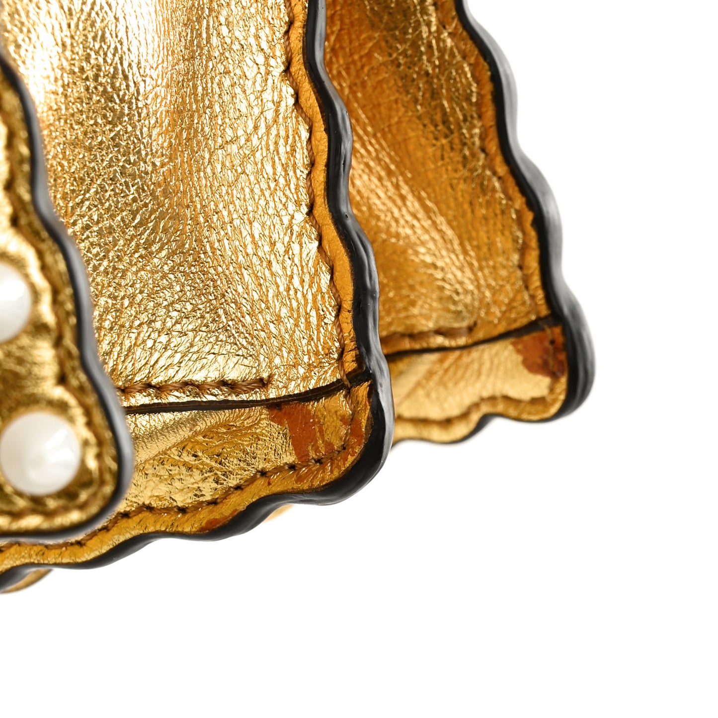 Metallic Calfskin Wonder Monster Kan I Shoulder Bag Gold