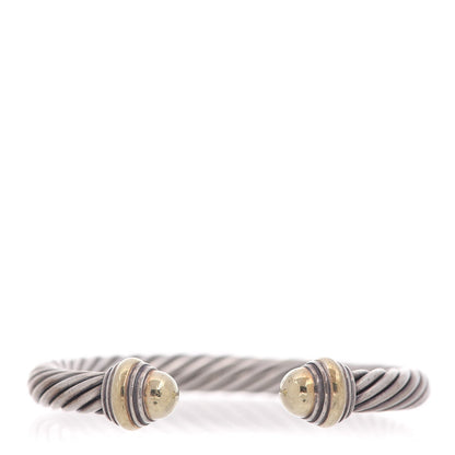 David Yurman Sterling Silver 14K Yellow Gold 7mm Cable Classics Bracelet 1 of 5