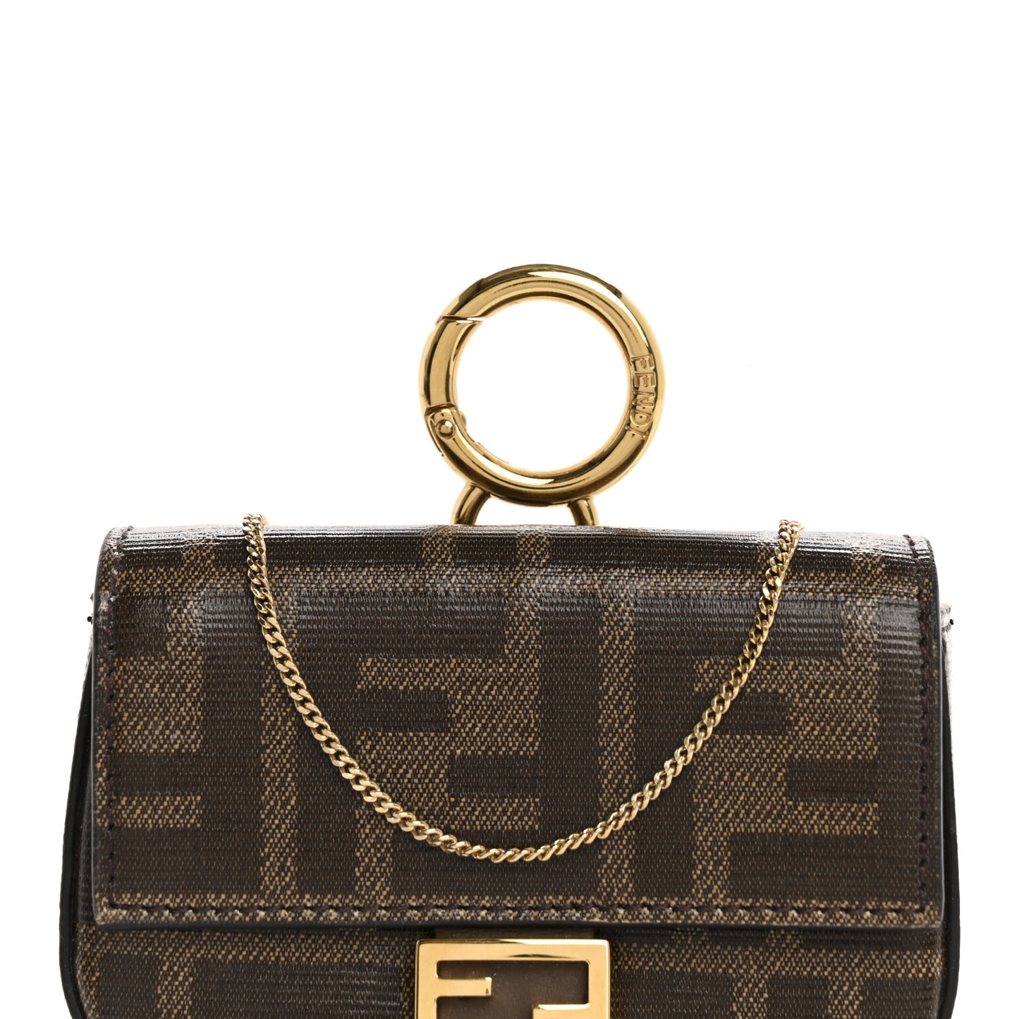 Glazed Fabric FF 1974 Nano Baguette Charm Mogano Panna