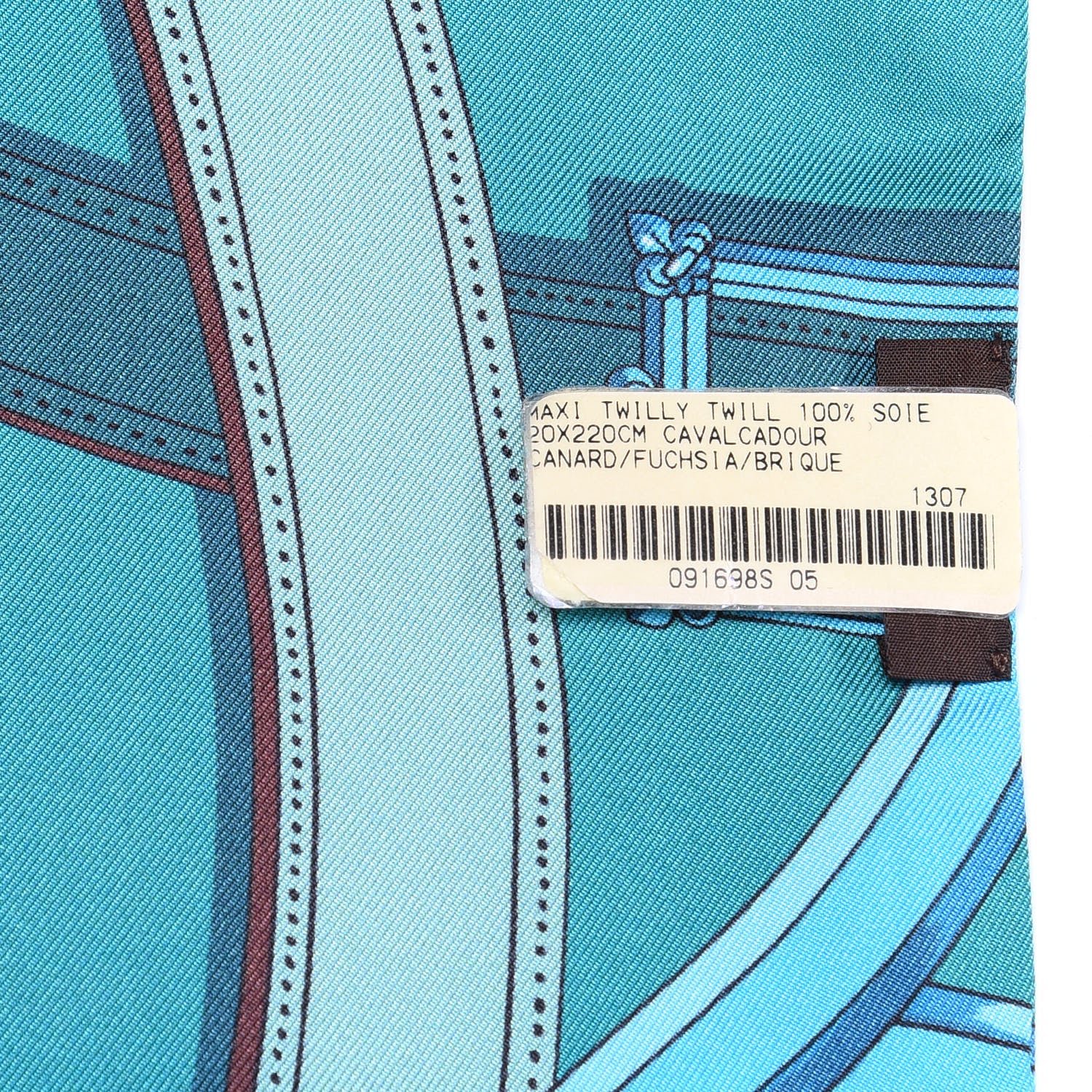 Hermes Silk Cavalcadour Maxi Twilly Canard Fuchsia Brique 2 of 4