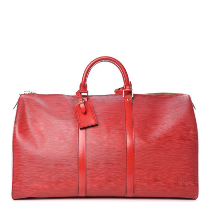 Louis Vuitton Epi Keepall 50 Castillan Red 1 of 13