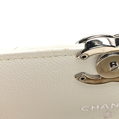 Chanel Caviar Quilted Pick Me Up Clutch With Chain White 11 of 11