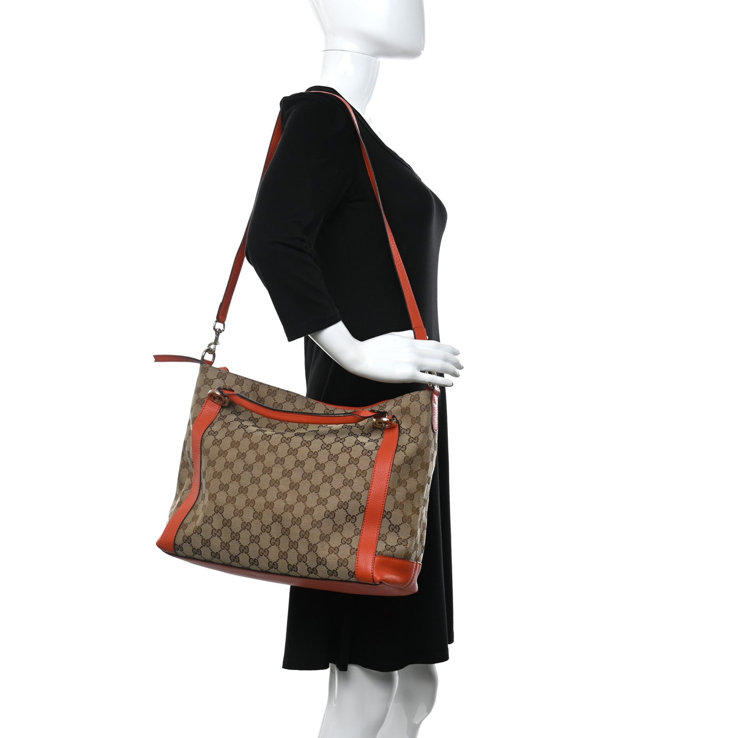 Monogram Cellarius Calfskin Medium Miss GG Top Handle Bag Beige Ebony New Dark Orange